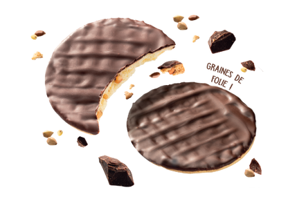 Biscuits graines nappés chocolat lait